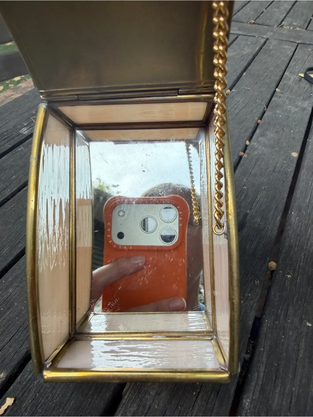 Vintage 1992 Precious Moments Brass Stained Glass Box Style